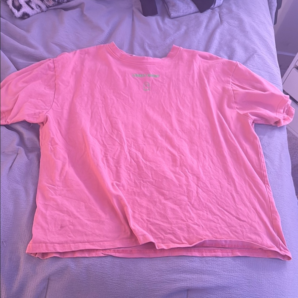 LONELY GHOST Pink Short Sleeve Tees